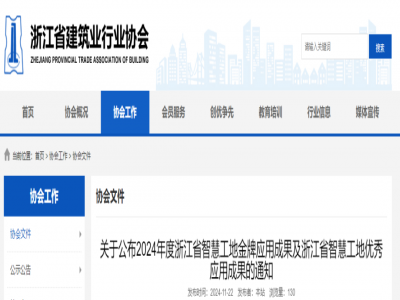 2024年度浙江省智慧工地优秀应用成果项目名单公布！