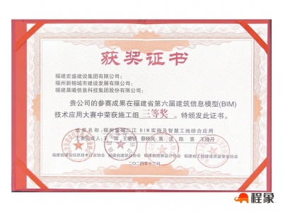福州古厝集团荣获福建省建筑信息模型（BIM）技术应用大赛殊荣